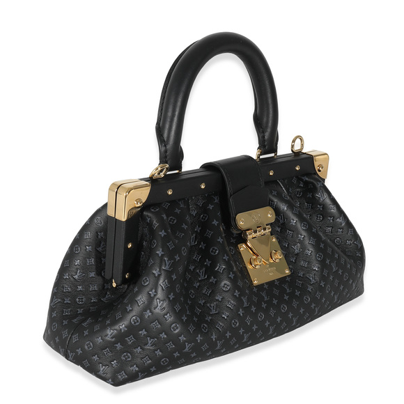 Louis Vuitton Black Embossed Calfskin Nanogram Clutch - Picture 3 of 8